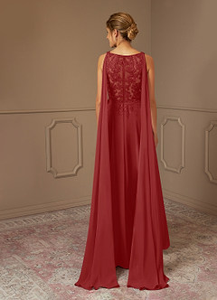 Azazie Joules Mère de la mariée Robes Robe Trapèze en Mousseline de soie Paillettes Rouille image2