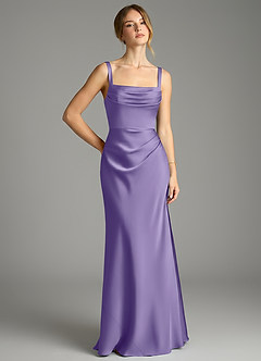 Azazie Alouette Bridesmaid Dresses Tahiti Mermaid Pleated Stretch Satin Dress image1