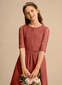 Azazie Pippin Junior Formal Flower Girl Klänningar Klä A-Line i Spets image5