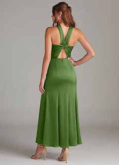 Azazie Rue Koszorúslány ruhák Sellő Rakott Stretch szatén Bokáig érő Ruha image6