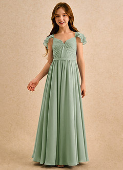 Azazie Meimei Girls Formal Flower Girl Klänningar Klä A-Line i Chiffong Plisserad image3