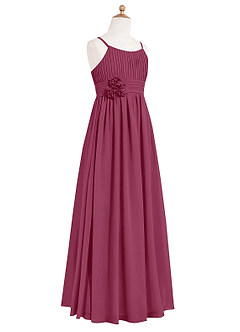 Azazie Astrid Junior Mulberry A-Line Floral Chiffon Dress image6