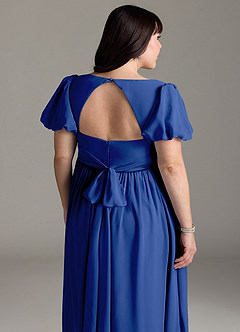 Azazie Madisynn Maternity Bridesmaid Dresses Bow Chiffon Floor-Length Dress image10