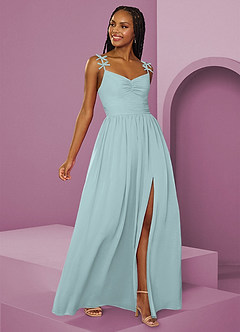 Barbie ♥ Azazie Bridesmaid Dresses Mist A-Line Pleated Chiffon Dress image15