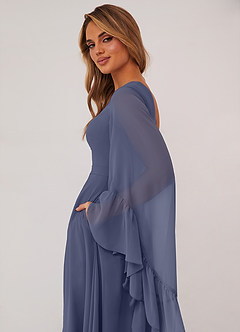 Barbie ♥ Azazie Bridesmaid Dresses Stormy A-Line Long Sleeve Chiffon Dress image6