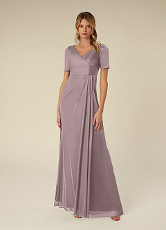 Azazie Bessie Mother of the Bride Dresses Dusk A-Line Pleated Mesh Dress image1