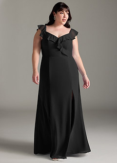 Azazie Sophie Jurken voor bruidsmeisjes Converteerbaar Jurk van Chiffon met A-Lijn Off the Shoulder Zwart image9