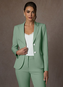 front Whitney Matcha Structured Stretch Cropped Pants Suit