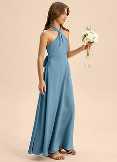 Azazie Beah Junior Robe Trapèze en Satin extensible Plissée Bermude image6