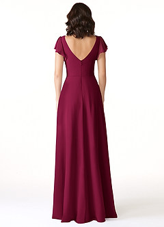 Azazie Omari Bridesmaid Dresses Burgundy A-Line Chiffon Dress image2