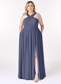 Azazie Elvira Bridesmaid Dresses Stormy A-Line Pleated Chiffon Dress image7