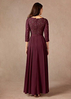 Azazie Lucianna Mother of the Bride Dresses Cabernet Taupe A-Line Lace Dress image5
