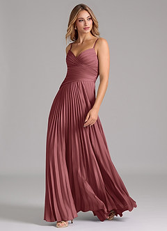 Azazie Vini Bridesmaid Dresses Amethyst A-Line Pleated Stretch Satin Dress image5