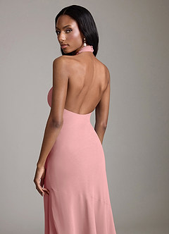Azazie Lorena Bridesmaid Dresses Dusty Rose Mermaid Pleated Chiffon Dress image6