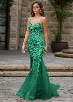 Dentelle Verde Vestido de baile sereia image4