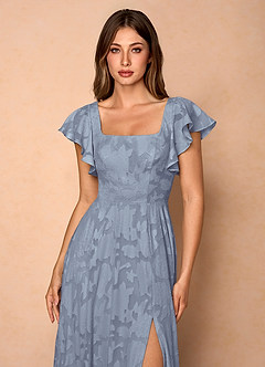 Anna Powder Blue Ruffled Maxi Dress image5