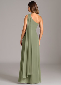 Azazie Tella Bridesmaid Dresses Pistachio A-Line One Shoulder Chiffon Dress image6