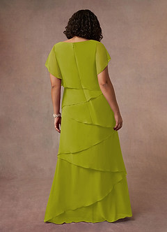 Azazie OHara Mother of the Bride Dresses Lemongrass A-Line V-Neck Chiffon Dress image14