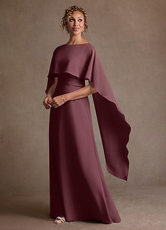 Azazie Marilla Mother of the Bride Dresses Sangria A-Line Pleated Chiffon Dress image5