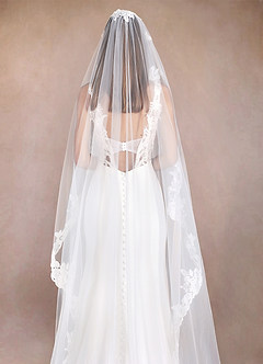 front Persila Lace Chapel Length Veil