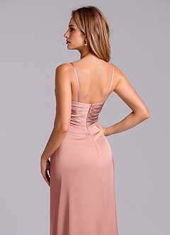 Azazie Sabrine Final Sale Rosette A-Line Sweetheart Neckline Stretch Satin Dress image7