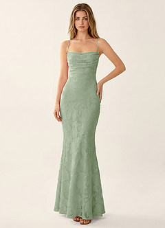 Natasha Light Green Jacquard Corset Mermaid Summer Dress image4