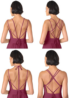Azazie Farren Abiti da Damigella Abito Convertibile A-Line in Chiffon Plissettato Gelso image9