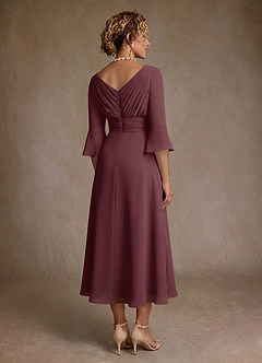 Azazie Aerynne Mother of the Bride Dresses Sangria A-Line Pleated Chiffon Dress image2