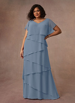 Azazie OHara Mother of the Bride Dresses Twilight A-Line V-Neck Chiffon Dress image12