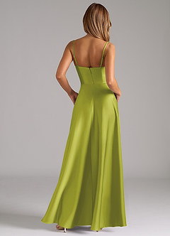 Azazie Elle Brautjungfernkleider A-Linie Plissee Stretch-Satin Kleid Zitronengras image7