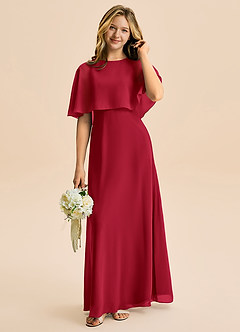 Azazie Maris Junior Abito A-Line in Chiffon Scarlatto image1