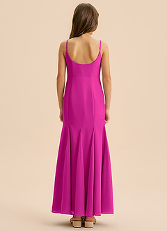 Azazie Evey Junior Abito Sirena in Chiffon Plissettato Fucsia image2