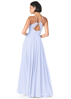 Azazie Avelina Bridesmaid Dresses Lavender A-Line V-Neck Pleated Chiffon Dress image2