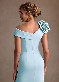 Azazie Gwynne vestidos de madre de la novia Vestido de Azul Cielo de Crepé elástico de Corte Sirena con Vestidos sin tirantes image8