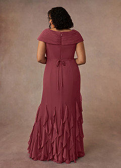 Azazie Bailora Mother of the Bride Dresses Merlot Mermaid Ruched Chiffon Dress image8