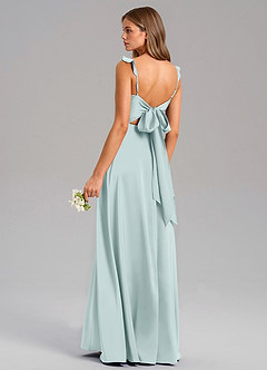 Azazie Everett Bridesmaid Dresses Mist A-Line Stretch Satin Dress image6