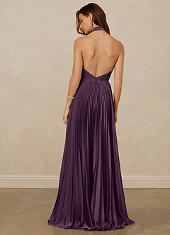 Christian Siriano Bridal for Azazie 1007 Bridesmaid Dresses Plum A-Line Pleated Stretch Satin Dress image6
