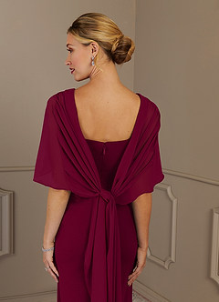 Azazie Dion Mother of the Bride Dresses Burgundy Sheath Scoop Stretch Crepe Dress image7