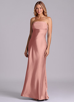 Azazie Ailanie Brudtärnklänningar Klä av Tubklänning i Stretch Satin Axelbandslös Rosett image1