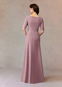 Azazie Joelle Mother of the Bride Dresses Dusty Rose A-Line Sequins Stretch Crepe Dress image4