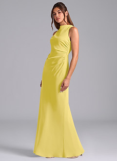 Azazie Evadne Suknie dla druhen Osłona Pofałdowany Szyfon Do ziemi Sukienka image5