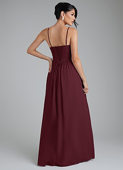 Azazie Alisha Bridesmaid Dresses Cabernet A-Line Corset Chiffon Dress image9