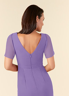 Azazie Marianne Mother of the Bride Dresses Tahiti Sheath V-Neck Pleated Chiffon Dress image6