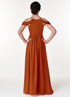 Azazie Seneca Junior Paprika A-Line Off the Shoulder Chiffon Dress image2