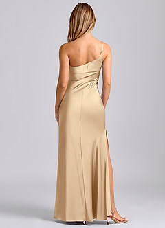 Azazie Marseli 신부 들러리 드레스 인어 한쪽 어깨 스트레치 새틴 바닥 길이 드레스 image6