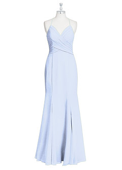Azazie Carolina Bridesmaid Dresses Ice Mermaid Ruched Chiffon Dress image6