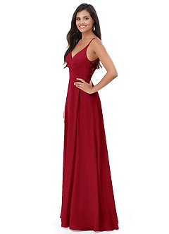 Azazie Lennon Bridesmaid Dresses Scarlet A-Line Lace Chiffon Dress image4