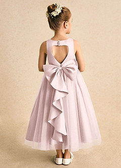 Azazie Solia Abiti da Ragazza di Fiori Abito Principessa in Tulle Fiocco Rosa Rossore image1