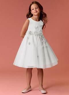 Barbie ♥ Azazie Flower Girl Dresses Diamond White Dress image3