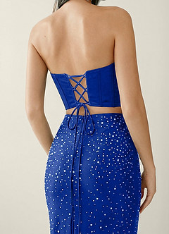 Esme Royal Blue Two-piece Corset Stretch Satin Mermaid Prom Dress image6